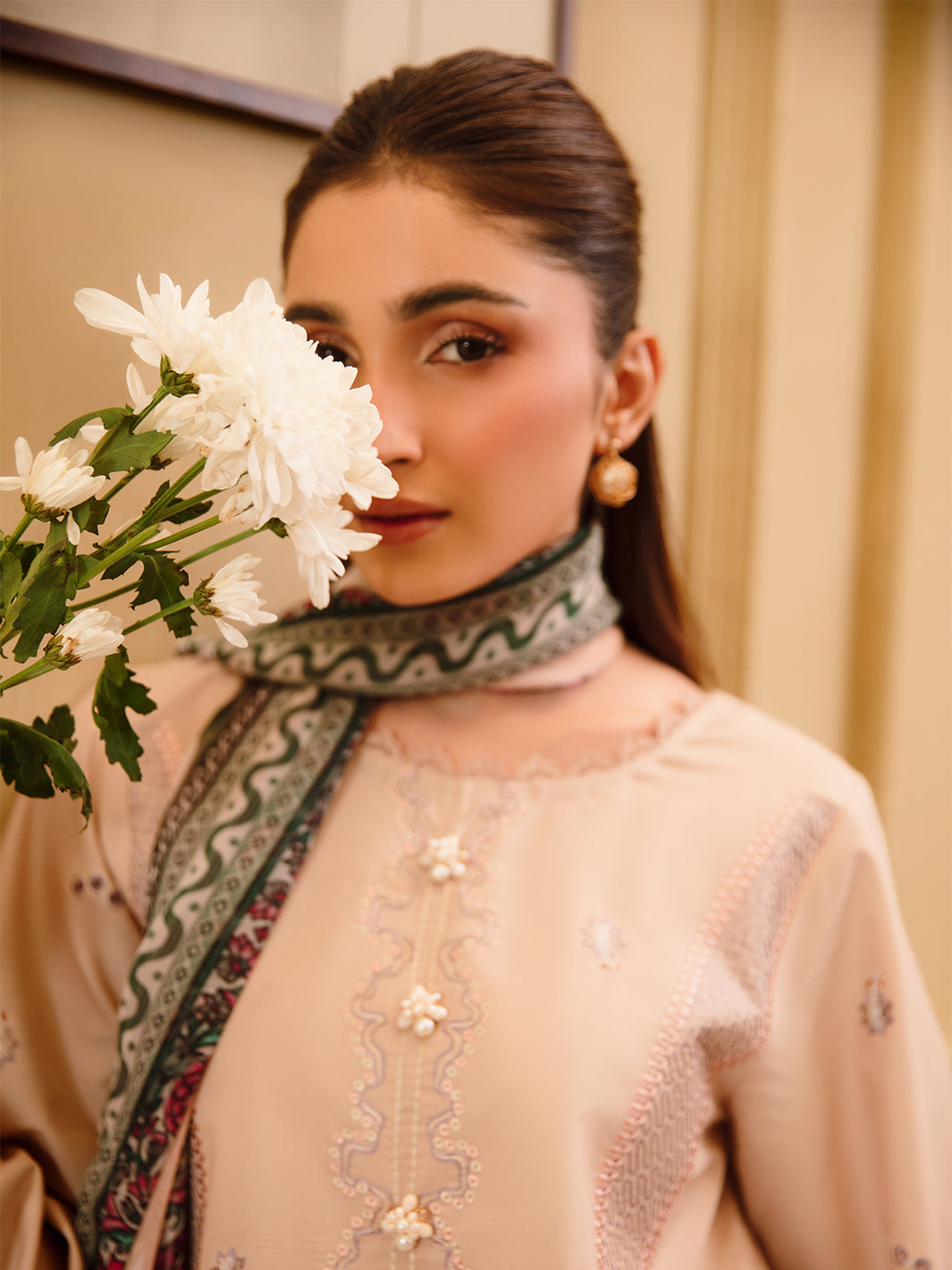 3 Pc Unstitched Embroidered Lawn Suit | Nyrella Lawn '26| CN-07