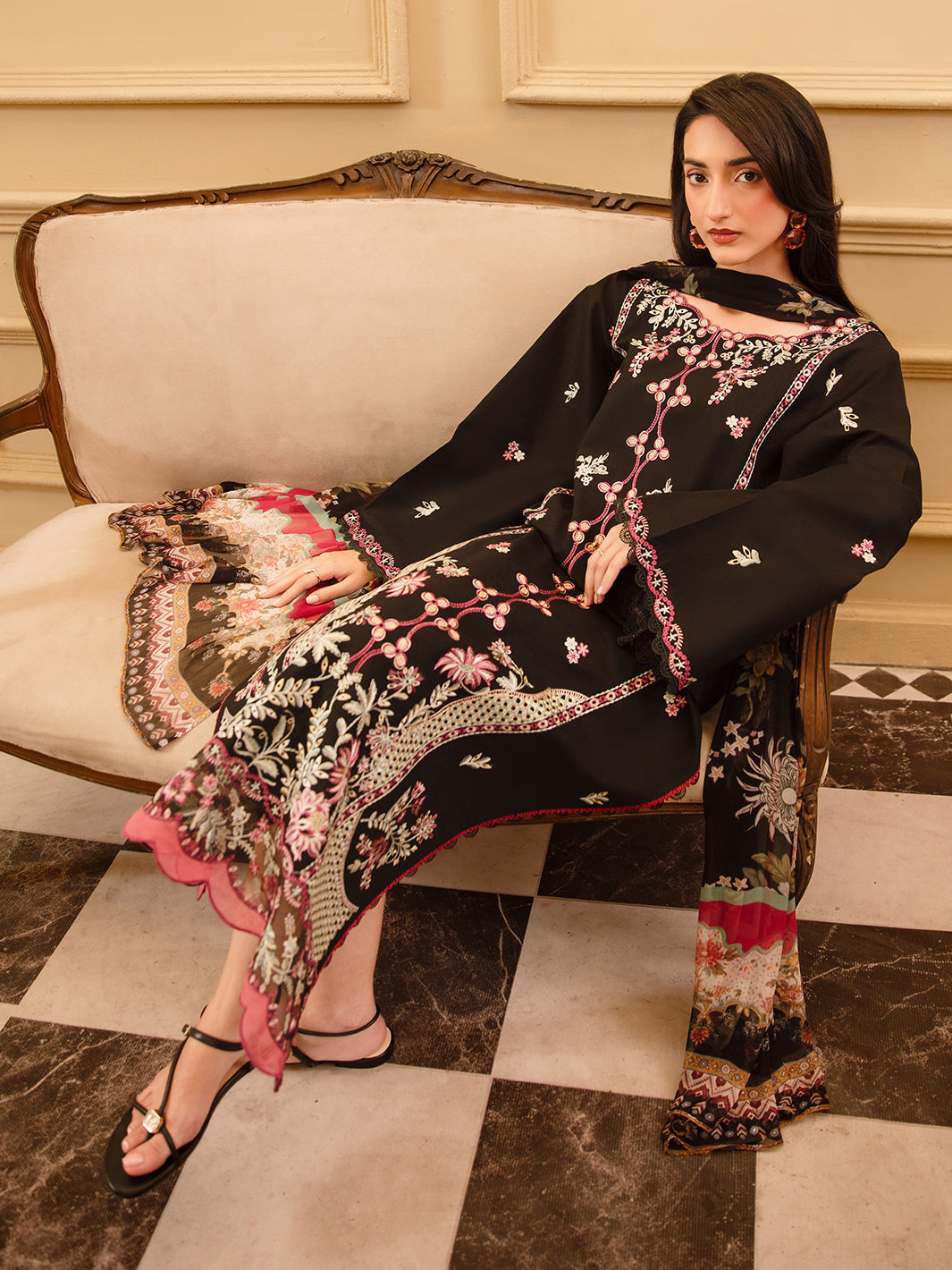 3 Pc Unstitched Embroidered Lawn Suit | Nyrella Lawn '26| CN-01