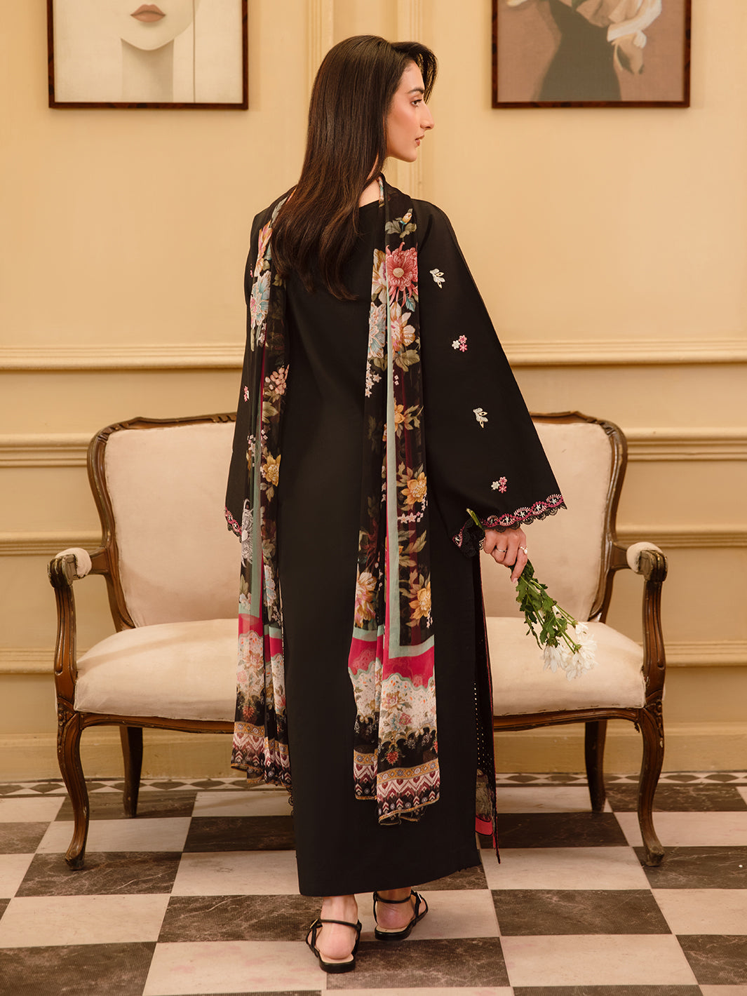 3 Pc Unstitched Embroidered Lawn Suit | Nyrella Lawn '26| CN-01