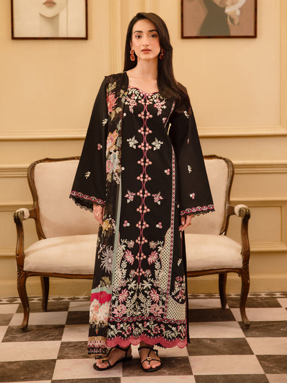 3 Pc Unstitched Embroidered Lawn Suit | Nyrella Lawn '26| CN-01