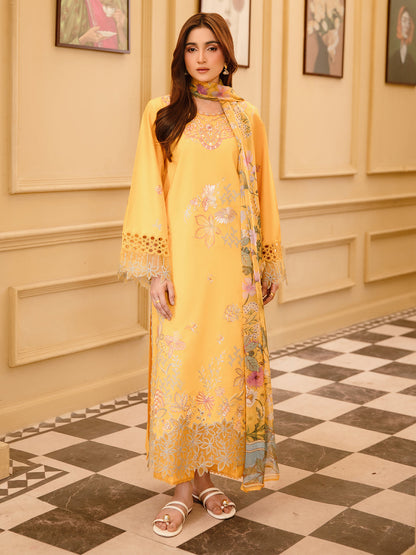 3 Pc Unstitched Embroidered Lawn Suit | Nyrella Lawn '26 | CN-02