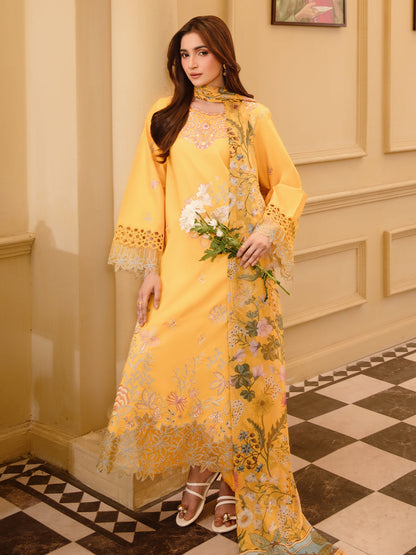 3 Pc Unstitched Embroidered Lawn Suit | Nyrella Lawn '26 | CN-02
