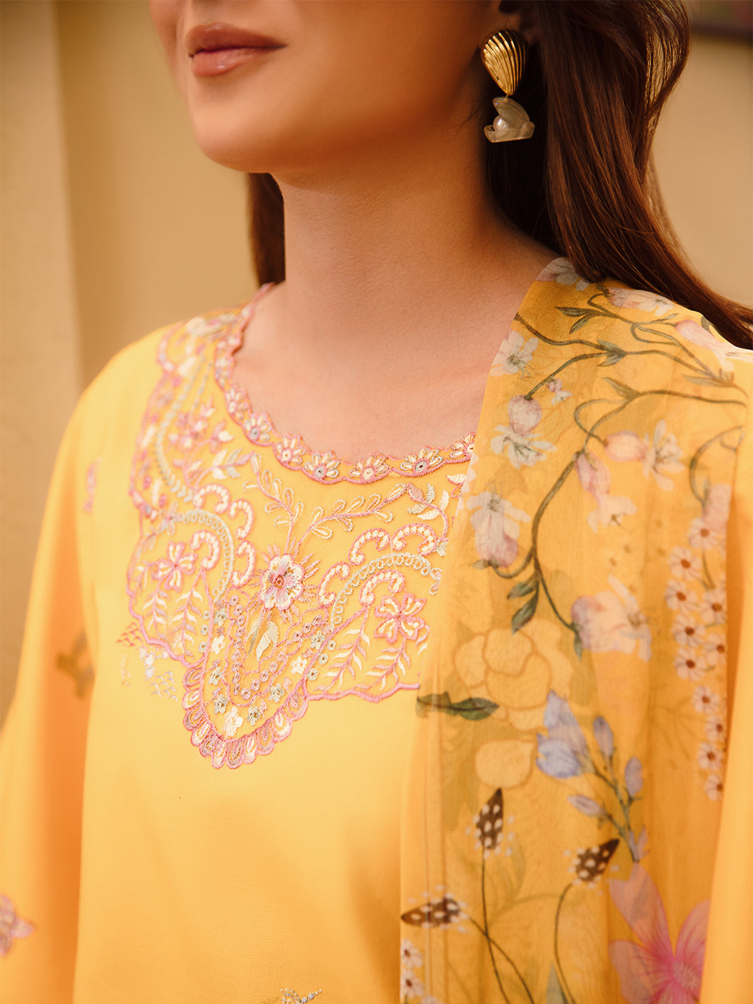 3 Pc Unstitched Embroidered Lawn Suit | Nyrella Lawn '26 | CN-02