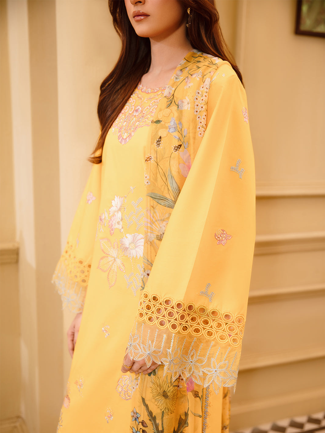 3 Pc Unstitched Embroidered Lawn Suit | Nyrella Lawn '26 | CN-02