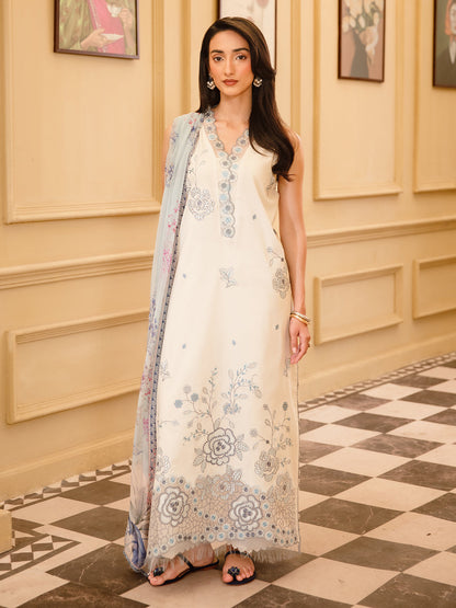 3 Pc Unstitched Embroidered Lawn Suit | Nyrella Lawn '26 | CN-03