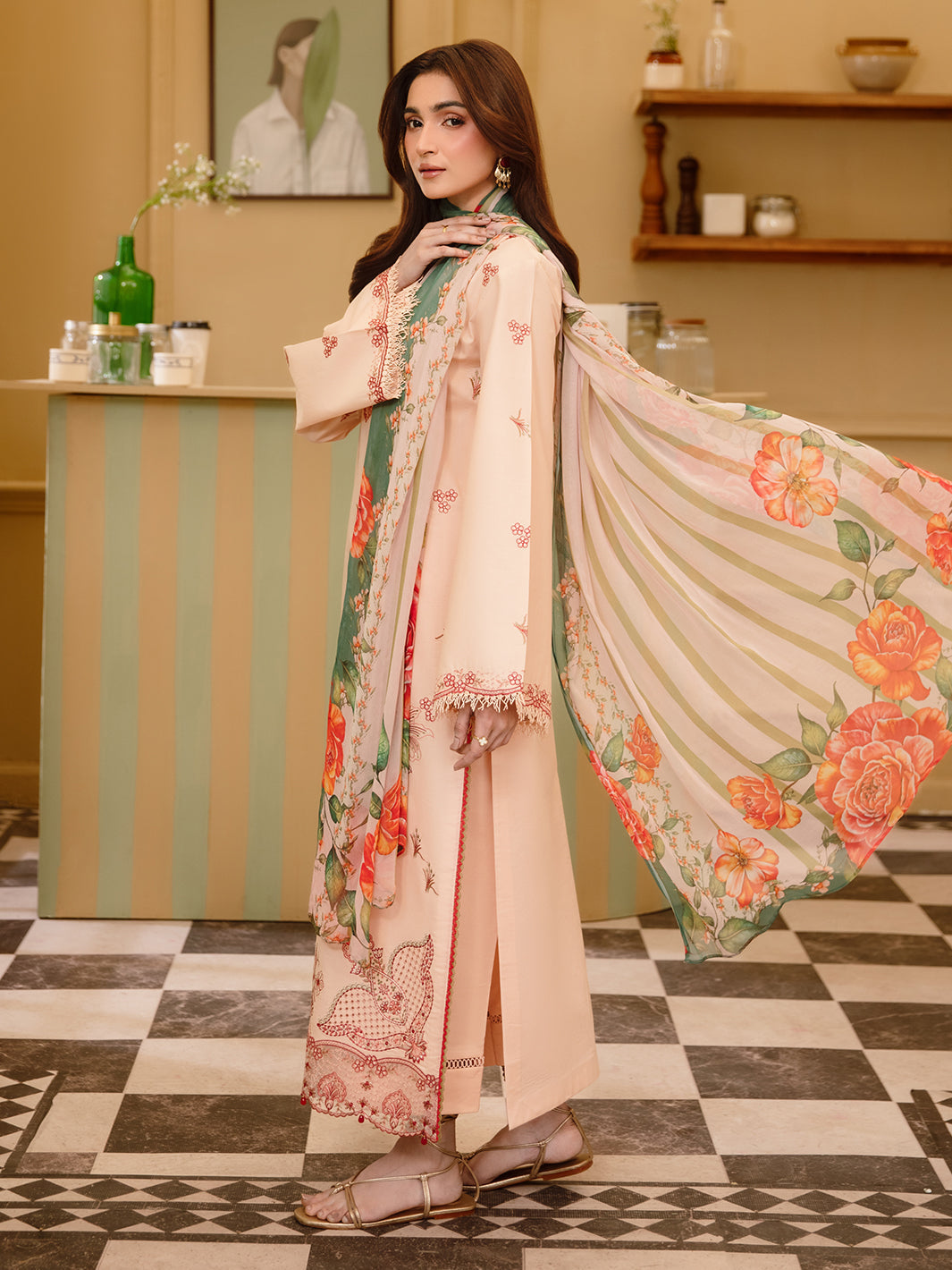 3 Pc Unstitched Embroidered Lawn Suit | Nyrella Lawn '26 | CN-04