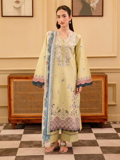 3 Pc Unstitched Embroidered Lawn Suit | Nyrella Lawn '26| CN-05