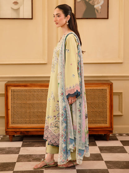 3 Pc Unstitched Embroidered Lawn Suit | Nyrella Lawn '26| CN-05