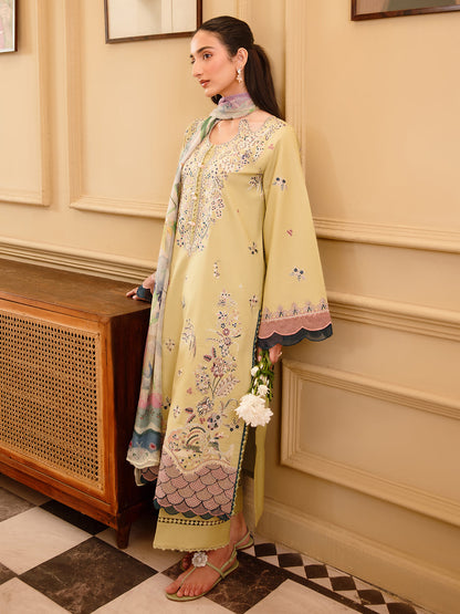3 Pc Unstitched Embroidered Lawn Suit | Nyrella Lawn '26| CN-05
