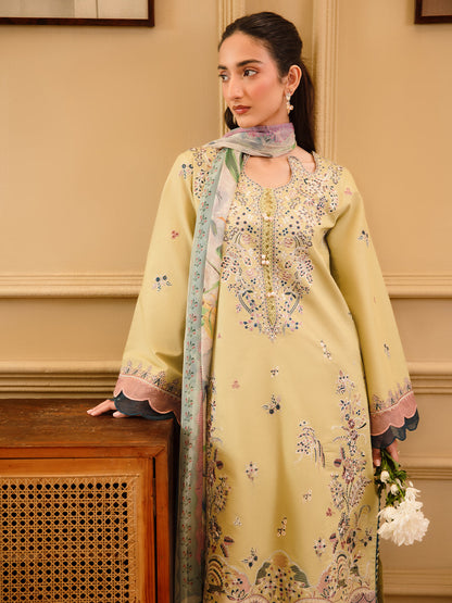 3 Pc Unstitched Embroidered Lawn Suit | Nyrella Lawn '26| CN-05
