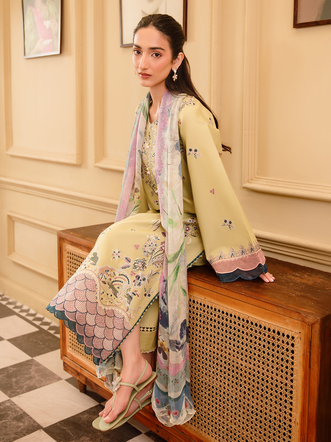 3 Pc Unstitched Embroidered Lawn Suit | Nyrella Lawn '26| CN-05