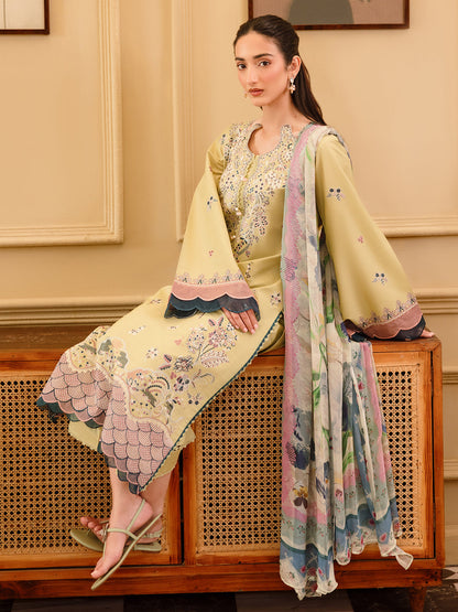 3 Pc Unstitched Embroidered Lawn Suit | Nyrella Lawn '26| CN-05