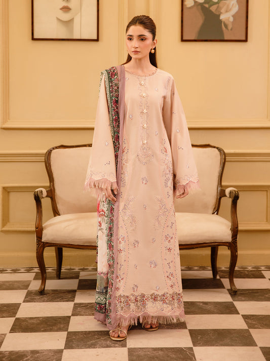 3 Pc Unstitched Embroidered Lawn Suit | Nyrella Lawn '26| CN-07