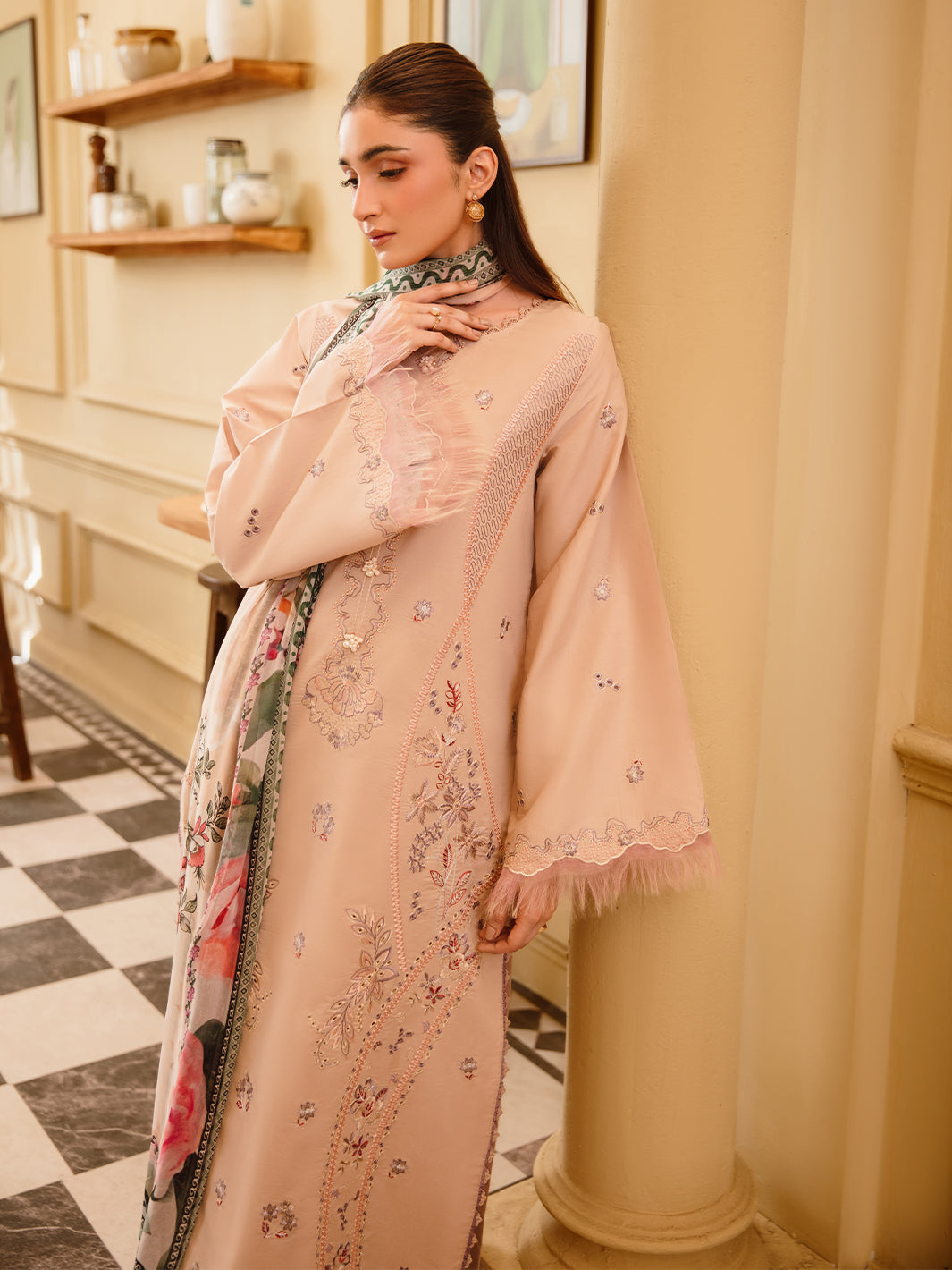 3 Pc Unstitched Embroidered Lawn Suit | Nyrella Lawn '26| CN-07