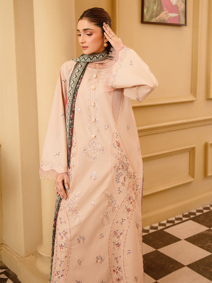 3 Pc Unstitched Embroidered Lawn Suit | Nyrella Lawn '26| CN-07