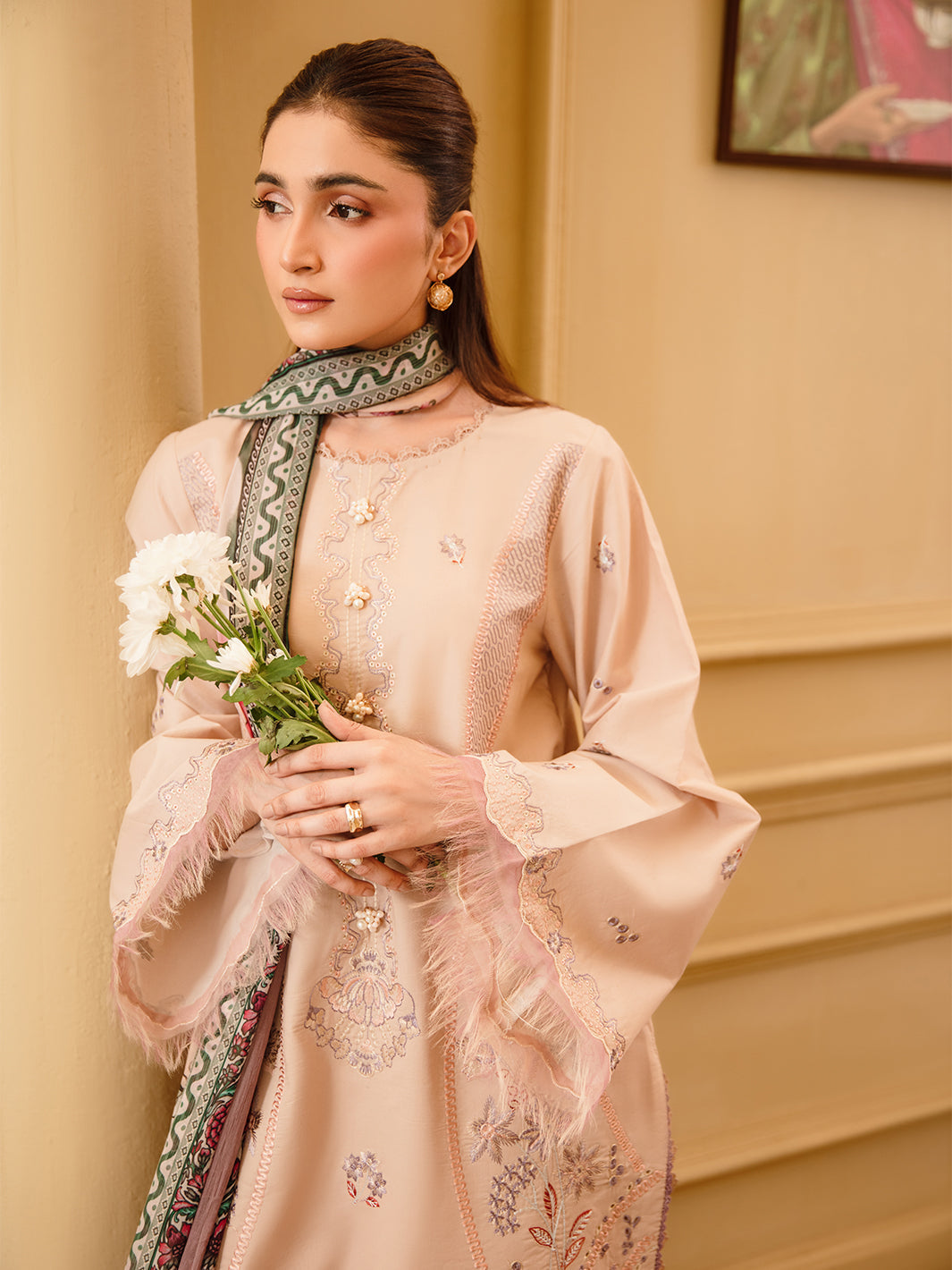 3 Pc Unstitched Embroidered Lawn Suit | Nyrella Lawn '26| CN-07