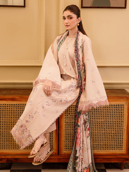 3 Pc Unstitched Embroidered Lawn Suit | Nyrella Lawn '26| CN-07
