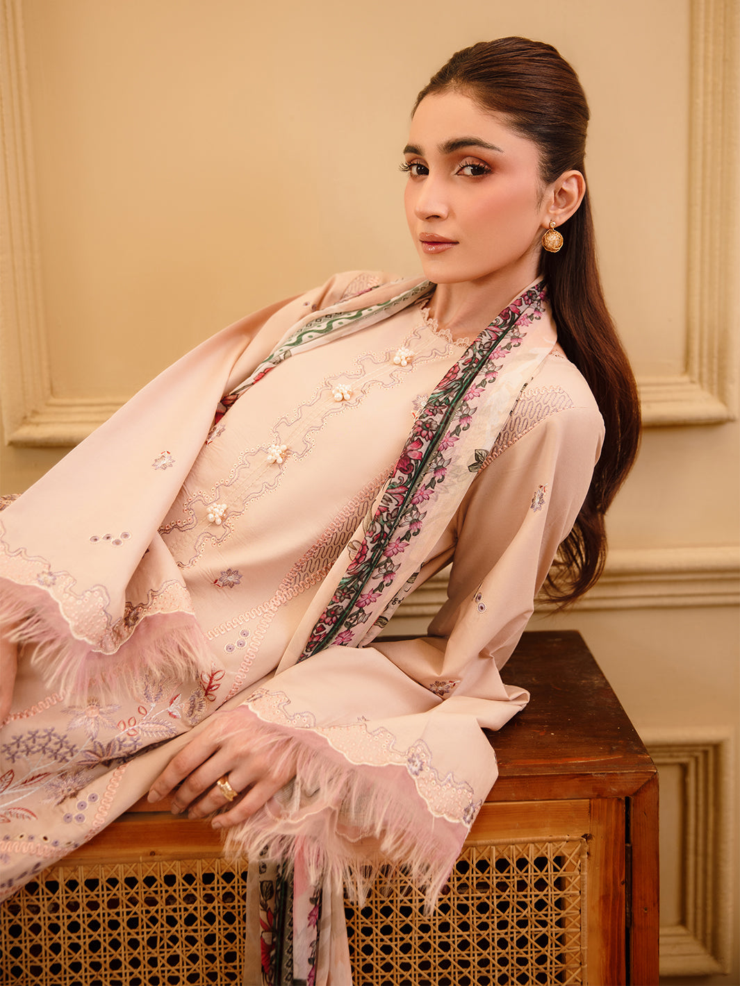 3 Pc Unstitched Embroidered Lawn Suit | Nyrella Lawn '26| CN-07