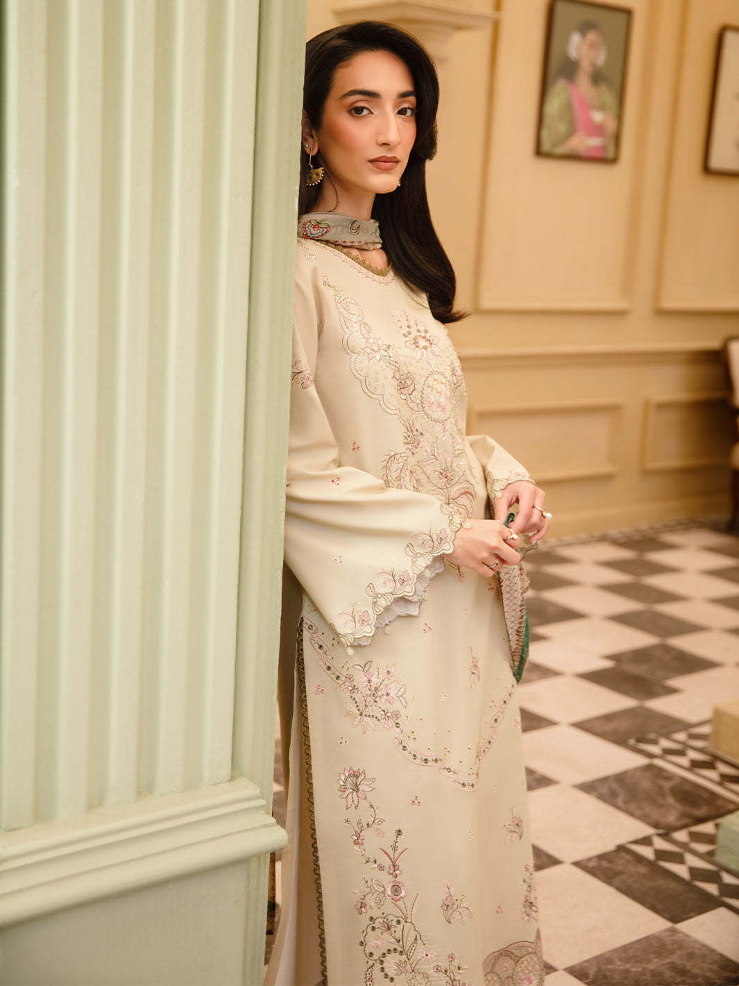 3 Pc Unstitched Embroidered Lawn Suit | Nyrella Lawn '26| CN-08