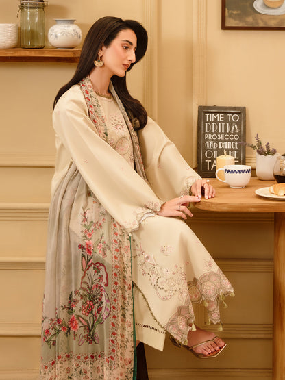 3 Pc Unstitched Embroidered Lawn Suit | Nyrella Lawn '26| CN-08