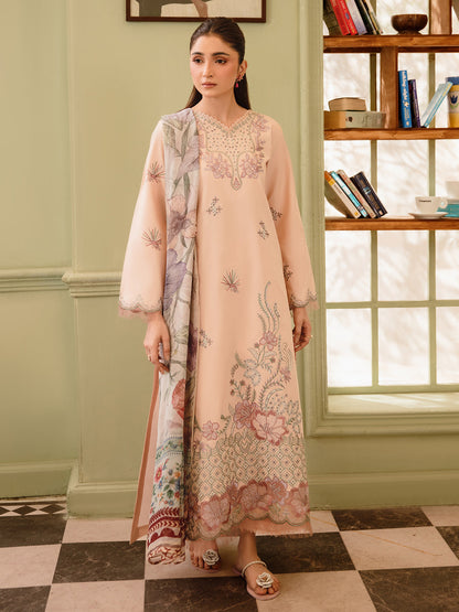 3 Pc Unstitched Embroidered Lawn Suit | Nyrella Lawn '26| CN-09
