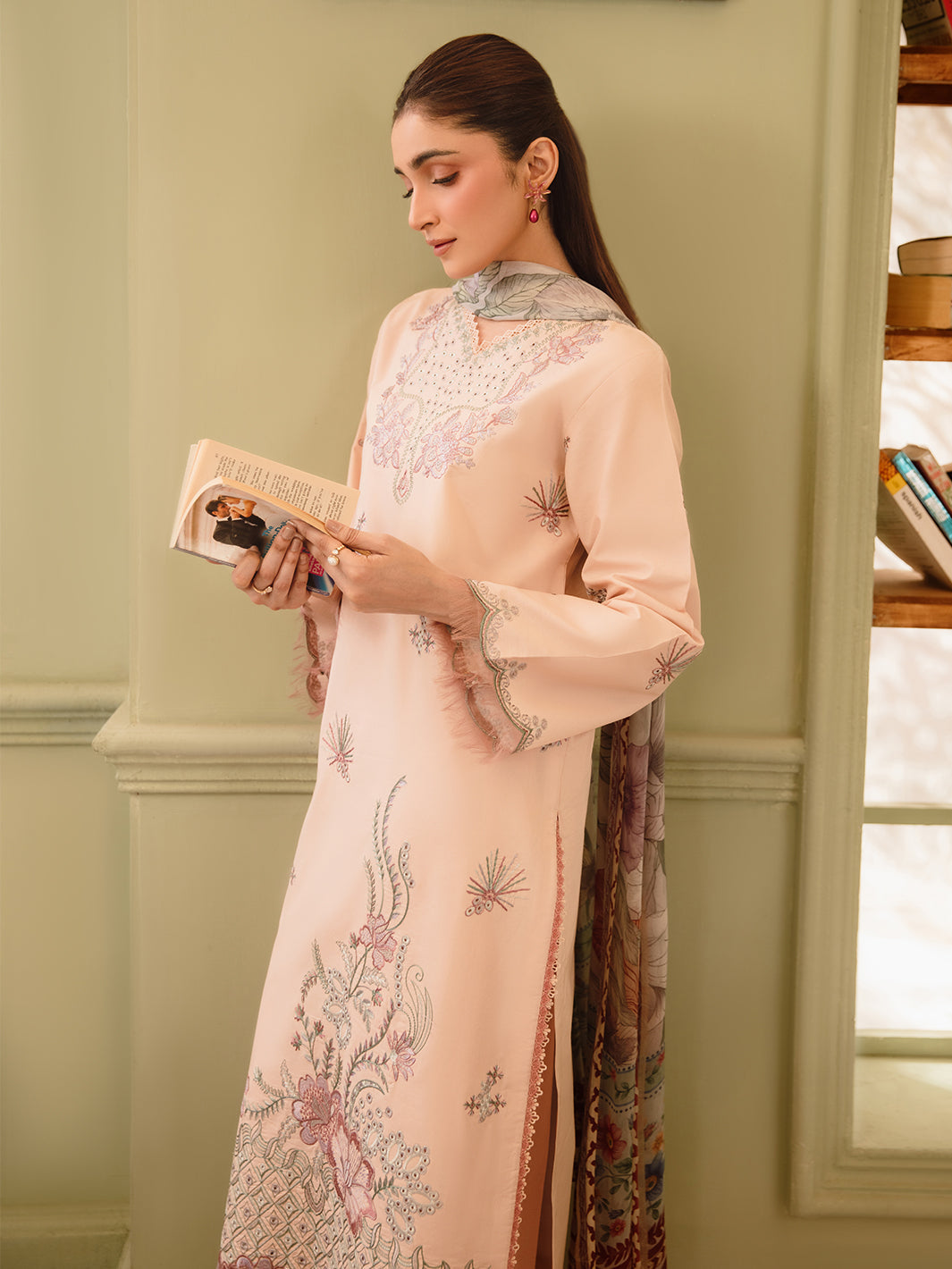 3 Pc Unstitched Embroidered Lawn Suit | Nyrella Lawn '26| CN-09