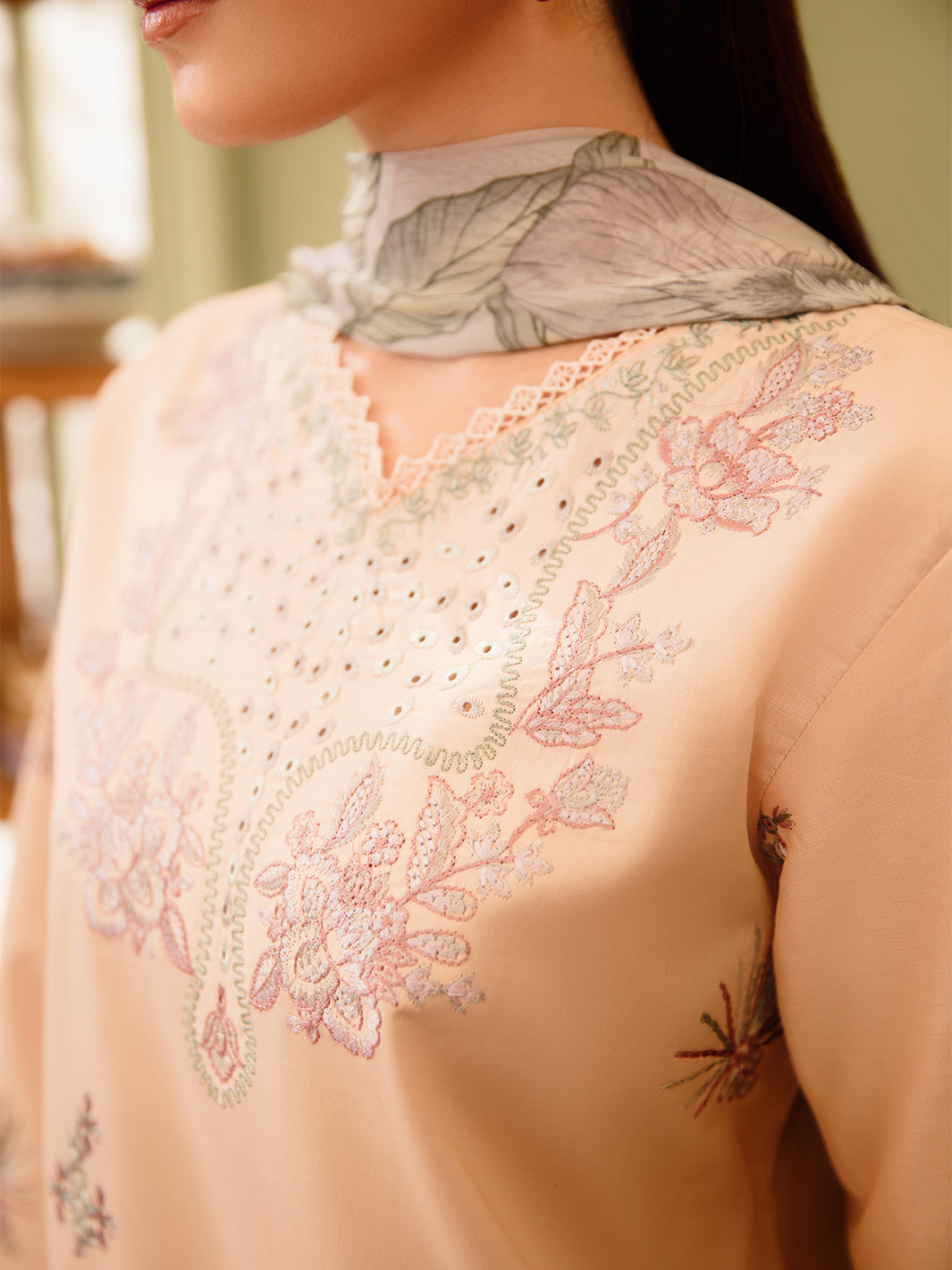 3 Pc Unstitched Embroidered Lawn Suit | Nyrella Lawn '26| CN-09