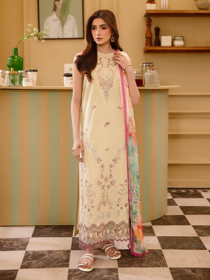 3 Pc Unstitched Embroidered Lawn Suit | Nyrella Lawn '26| CN-10