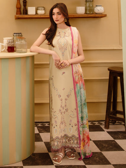 3 Pc Unstitched Embroidered Lawn Suit | Nyrella Lawn '26| CN-10