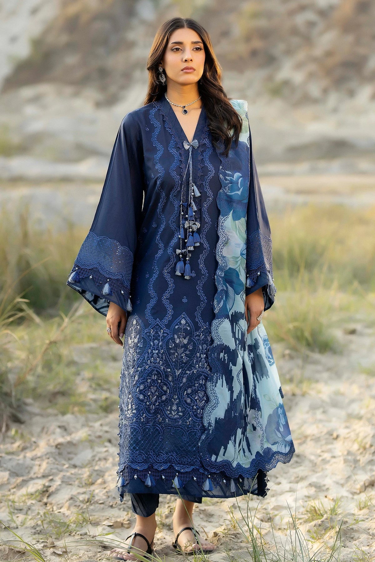 Adans libas lawnkari embroidered lawn edit’26-LAWNKARI-D10