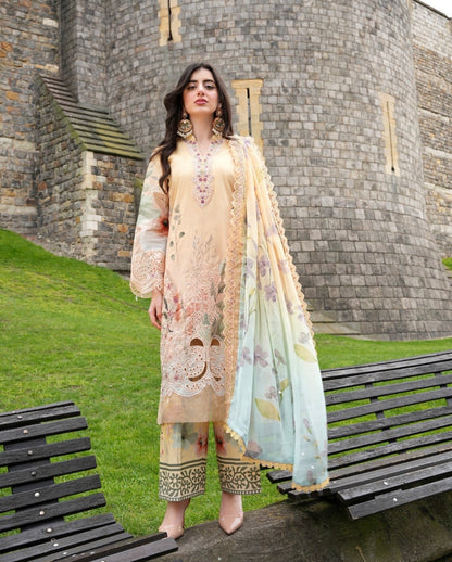 Unstitched Embroidered Lawn 3 Piece Suit AZ26ULP 11