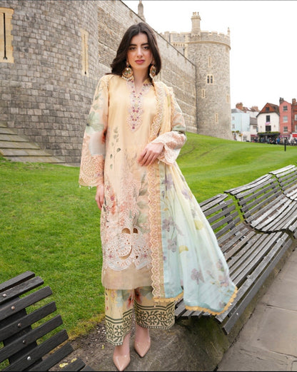 Unstitched Embroidered Lawn 3 Piece Suit AZ26ULP 11