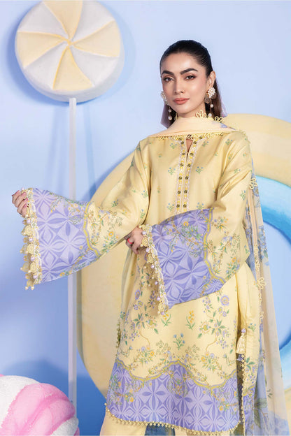 3 Pc Unstitched Embroidered Lawn Suit | m/basics by Maria B | MB-CUSV13-01A