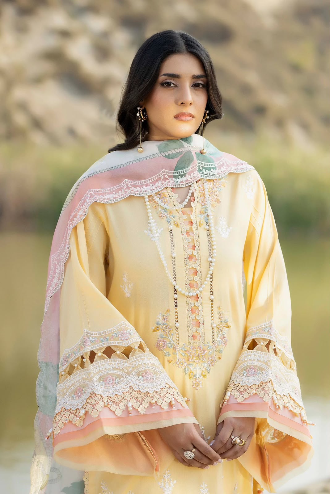 Adans libas lawnkari embroidered lawn edit’26-LAWNKARI-D7